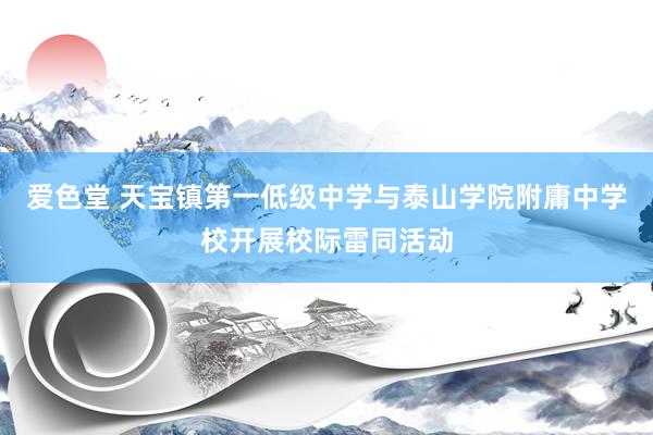 爱色堂 天宝镇第一低级中学与泰山学院附庸中学校开展校际雷同活动