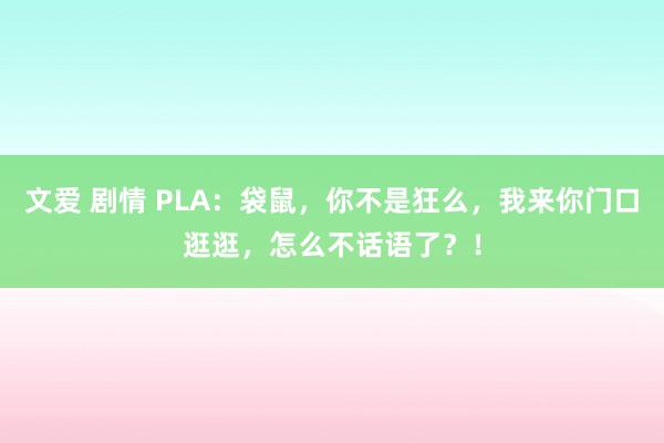 文爱 剧情 PLA：袋鼠，你不是狂么，我来你门口逛逛，怎么不话语了？！