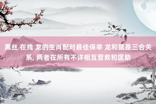 黑丝 在线 龙的生肖配对最佳保举 龙和鼠是三合关系, 两者在所有不详相互营救和匡助